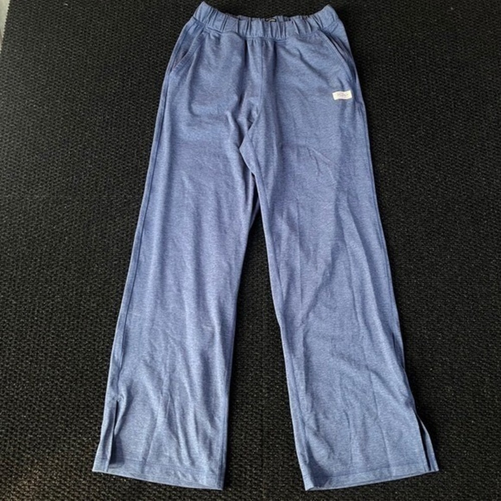 PELOTON Dreamblend Blue Wide Leg Side Slit Athleisure‎ Pants Womans Size Small